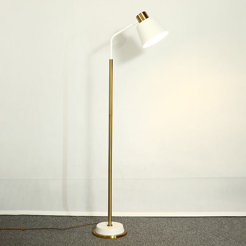 American vintage light luxury bedroom study vertical floor lamp