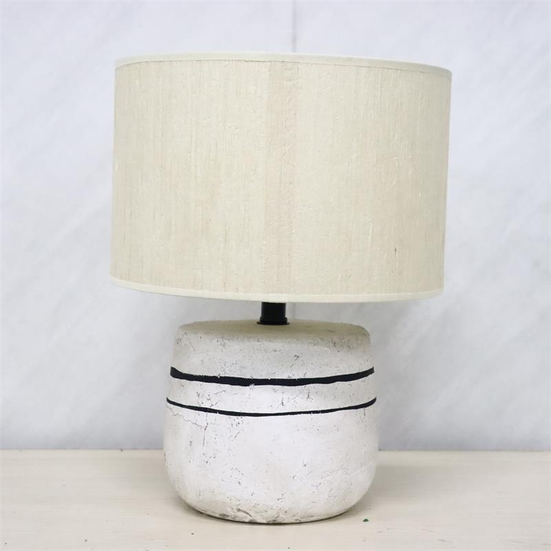 Minimalist distressed ceramic pleated table lamp