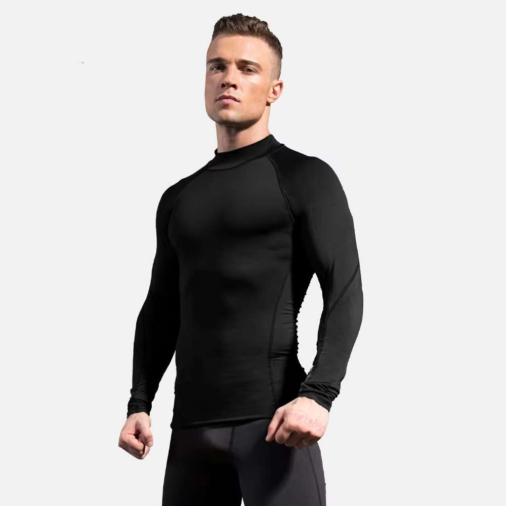 Sport Clothes Men Custom Compression Shirt Long Sleeve Polyester Dry Training Fitness Athletic Shirt Men Tops Gym