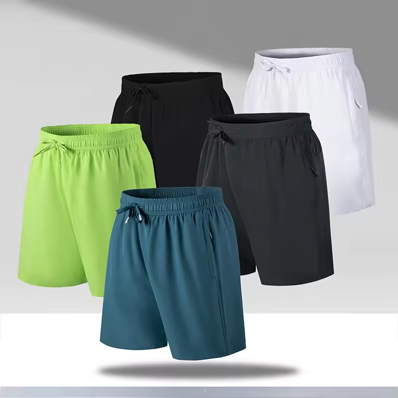 Men Running Shorts Fitness Bodybuilding Muscle Training Sportswear Polyester Exercise Gym Shorts