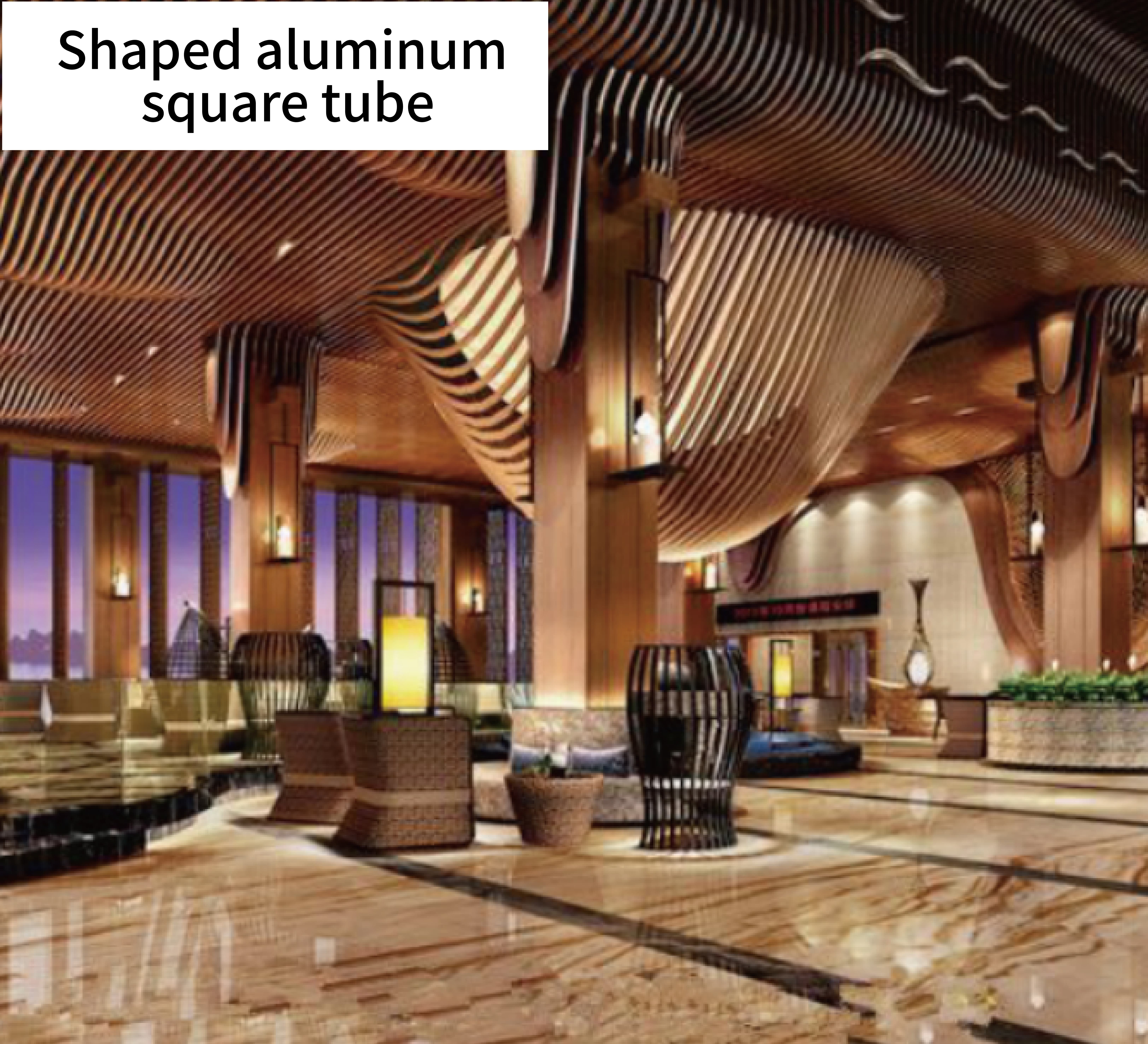 Shaped aluminum square tube