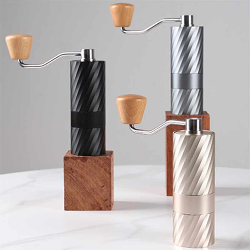 Wholesale Travel Hand Shake Adjustable Speed 48mm Flat Burr Cordless Reusable Washable Manual Coffee Grinder Mill Machine