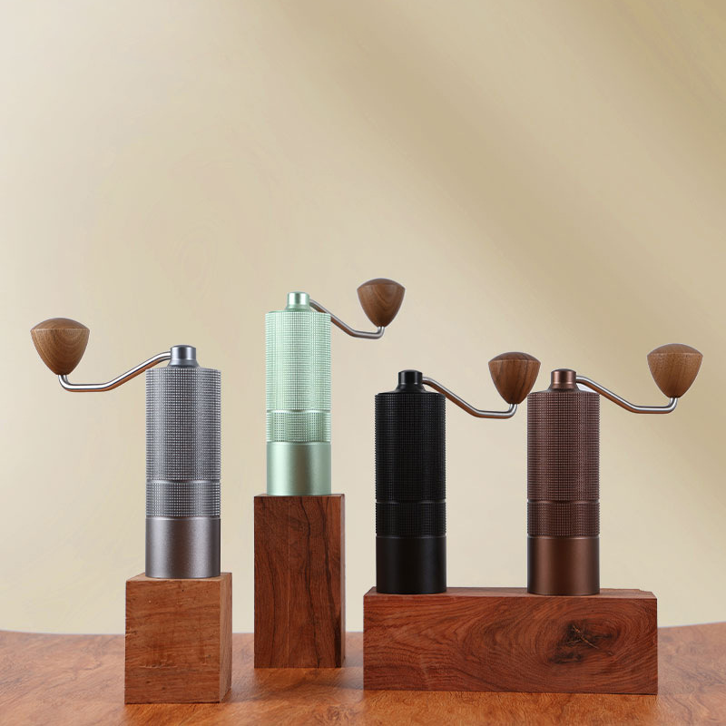 2024 Al-Alloy Body 420 Stainless Steel Burr Homeuse Espresso Mini Small Hand Mill Portable Manual Coffee Grinder