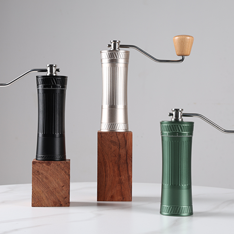 New Arrival Al-Alloy Body 420 Stainless Steel Burr Hand Mill Portable Manual Coffee Grinder