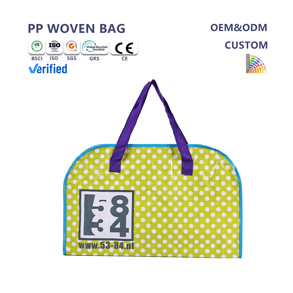 Customizable Reusable Plastic Shopping Bag PP Woven Tote Waterproof Laminate Recycled Daily Gift Use Logo Polypropylene Tote