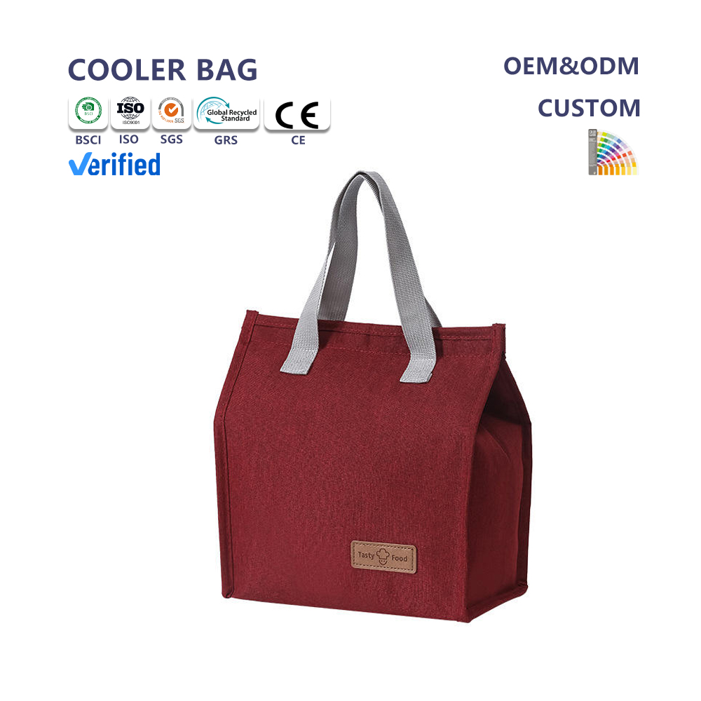 Promotional Reusable Thermal Insulation Bag Wholesale Small 6 Can 600D Polyester Insulated Lunch Cooler Bag for Food