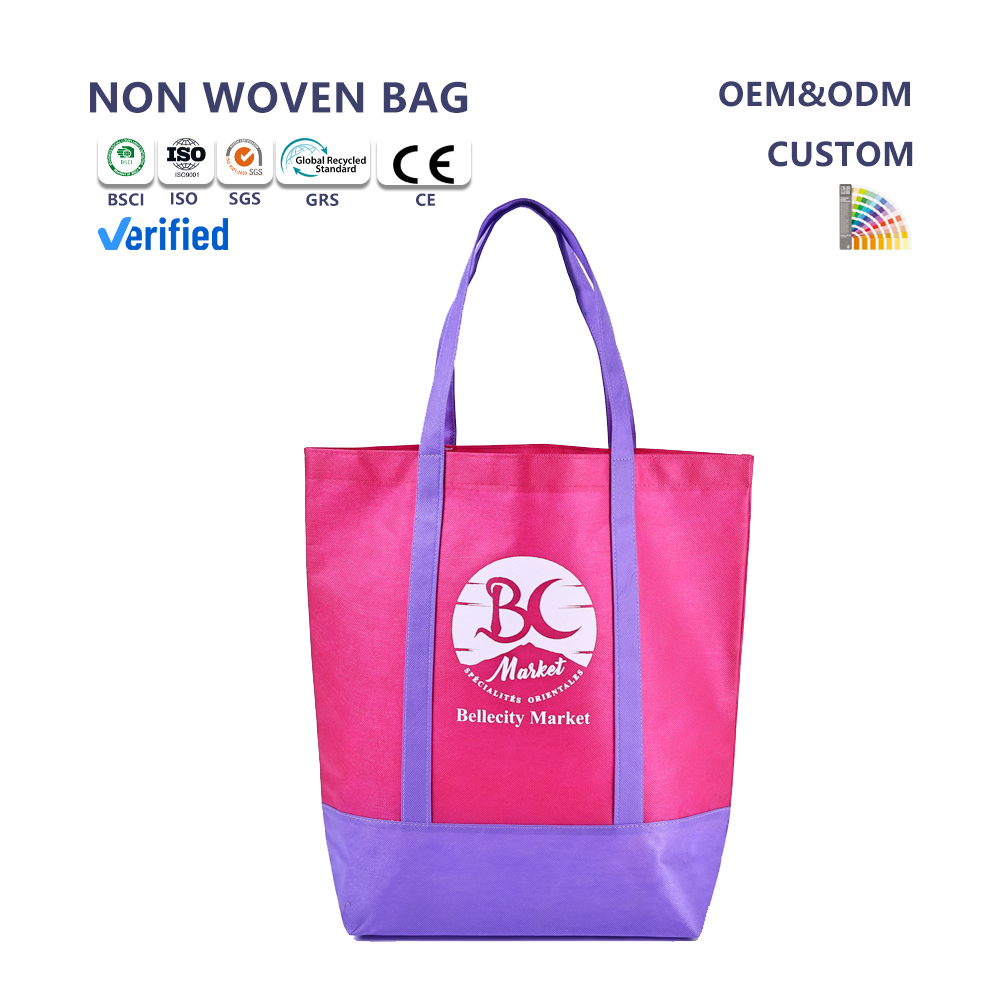 Factory Direct Sales Custom Logo Printed Non-Woven Tote Bags Reusable Shopping Bags for Gifts Cheap Price