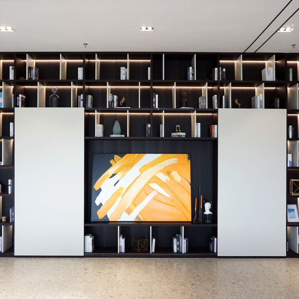 Sliding door TV cabinet