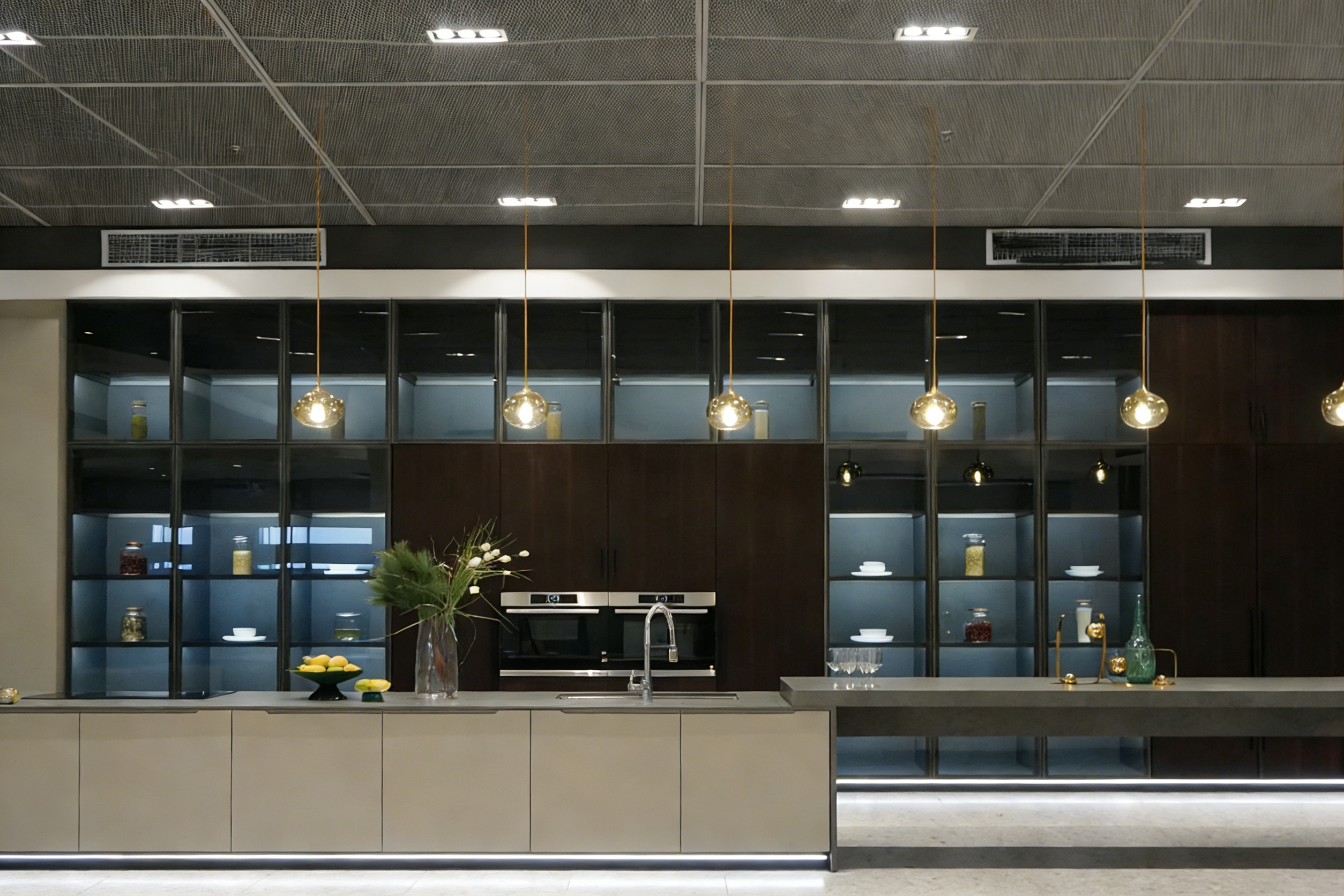 The Art of Modern Elegance: Glass-Fronted Cabinet Redefines Luxury Kitchen Design}