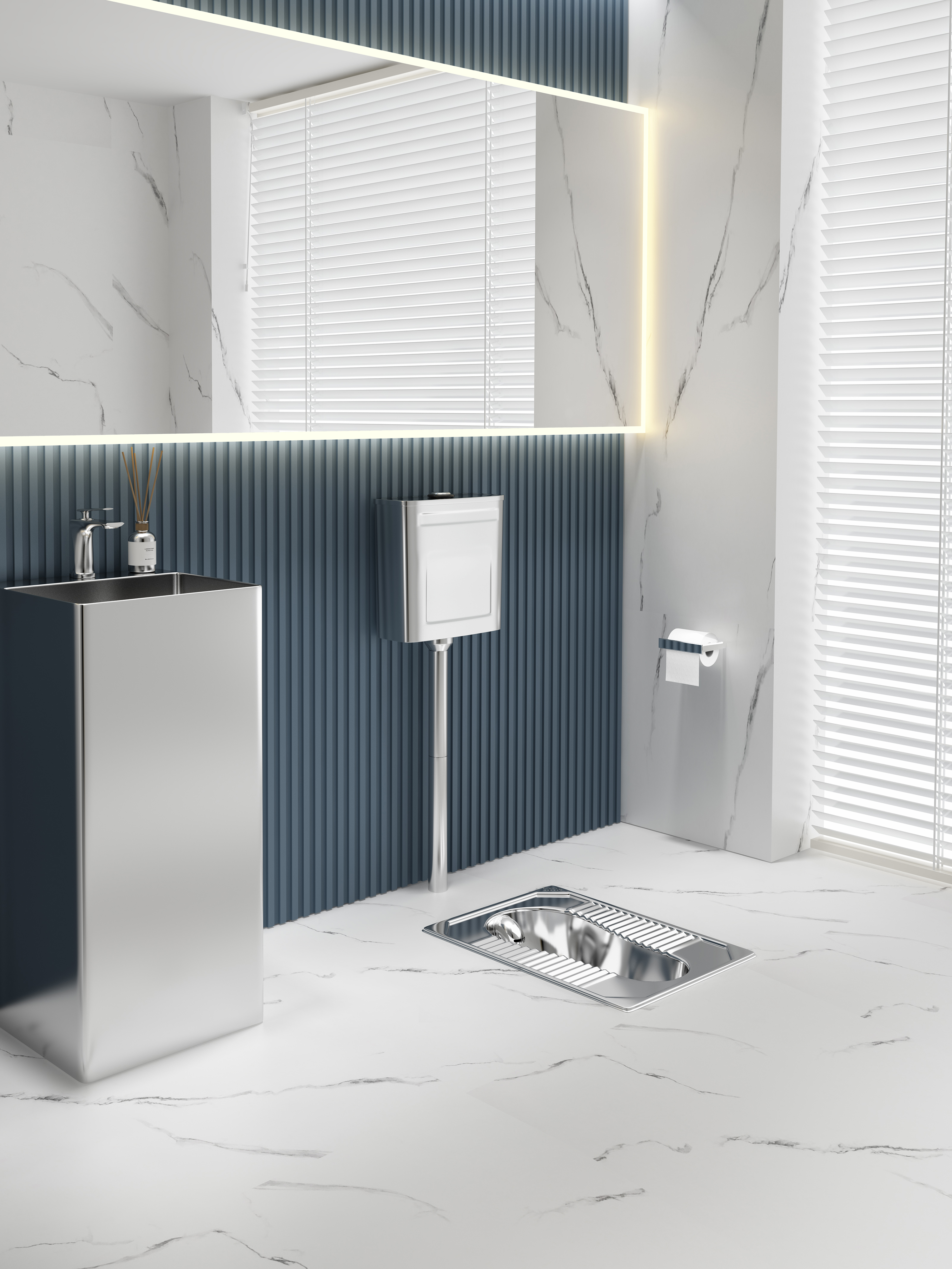 Stainless steel squat toilet