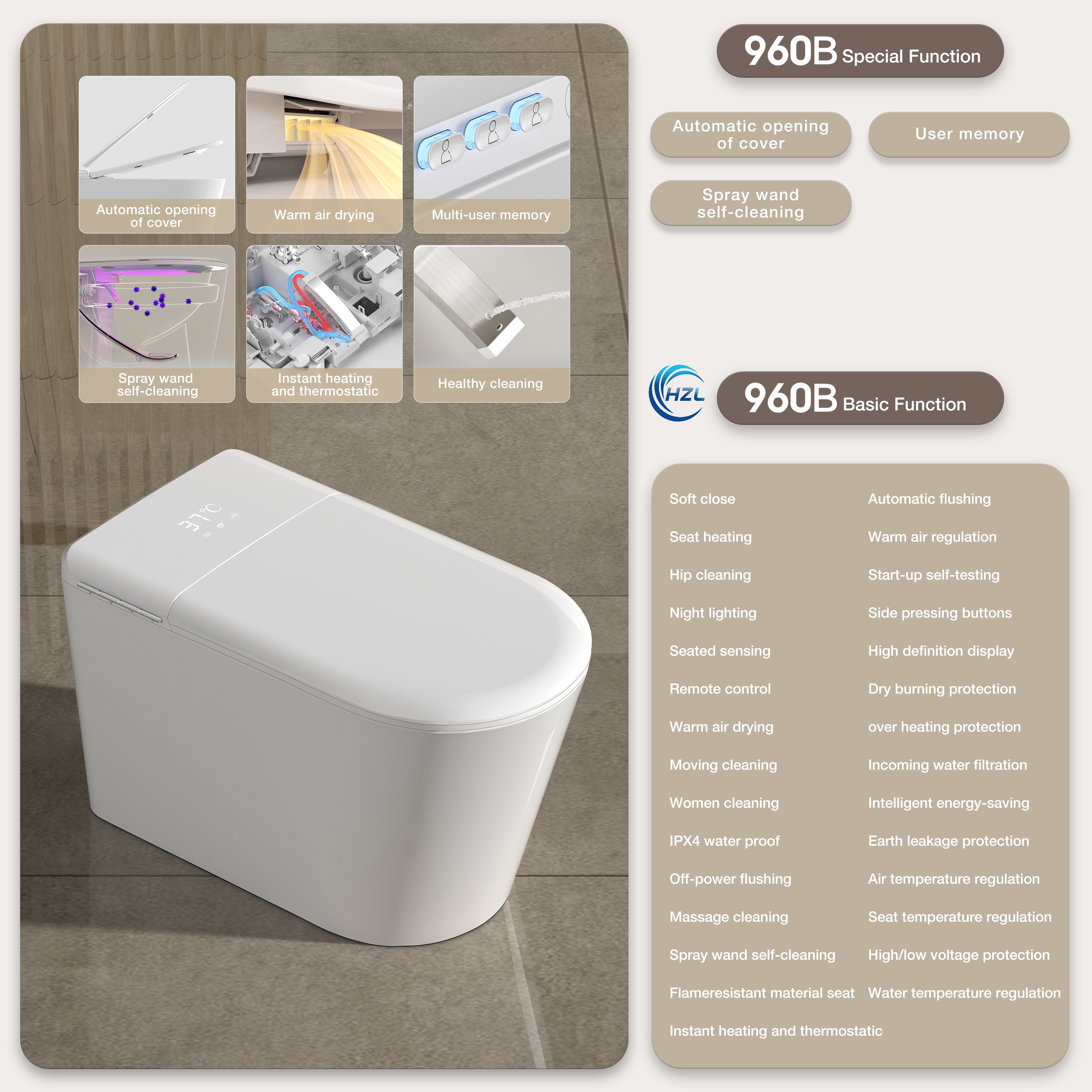 Smart toilet H960B