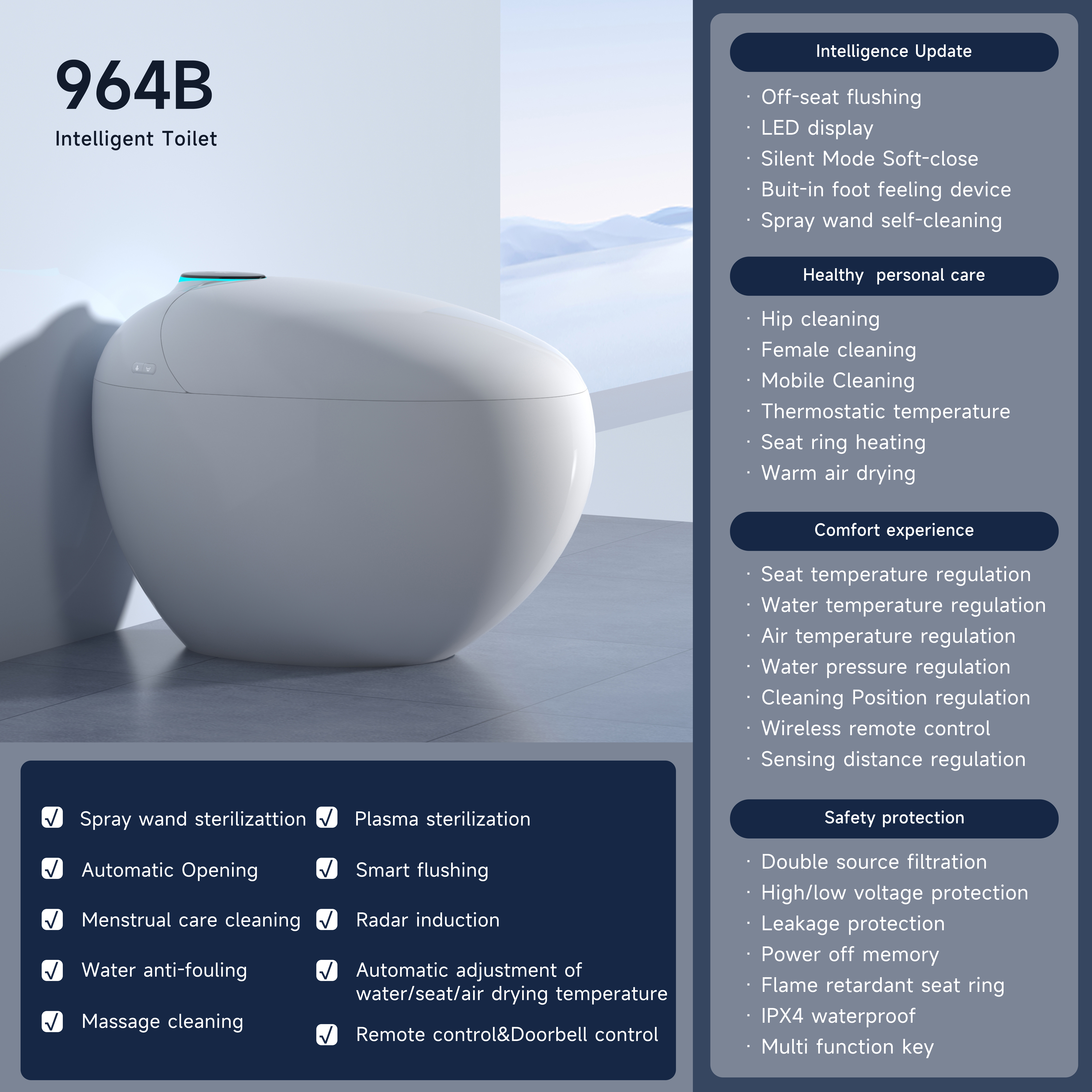 Smart toilet H964B