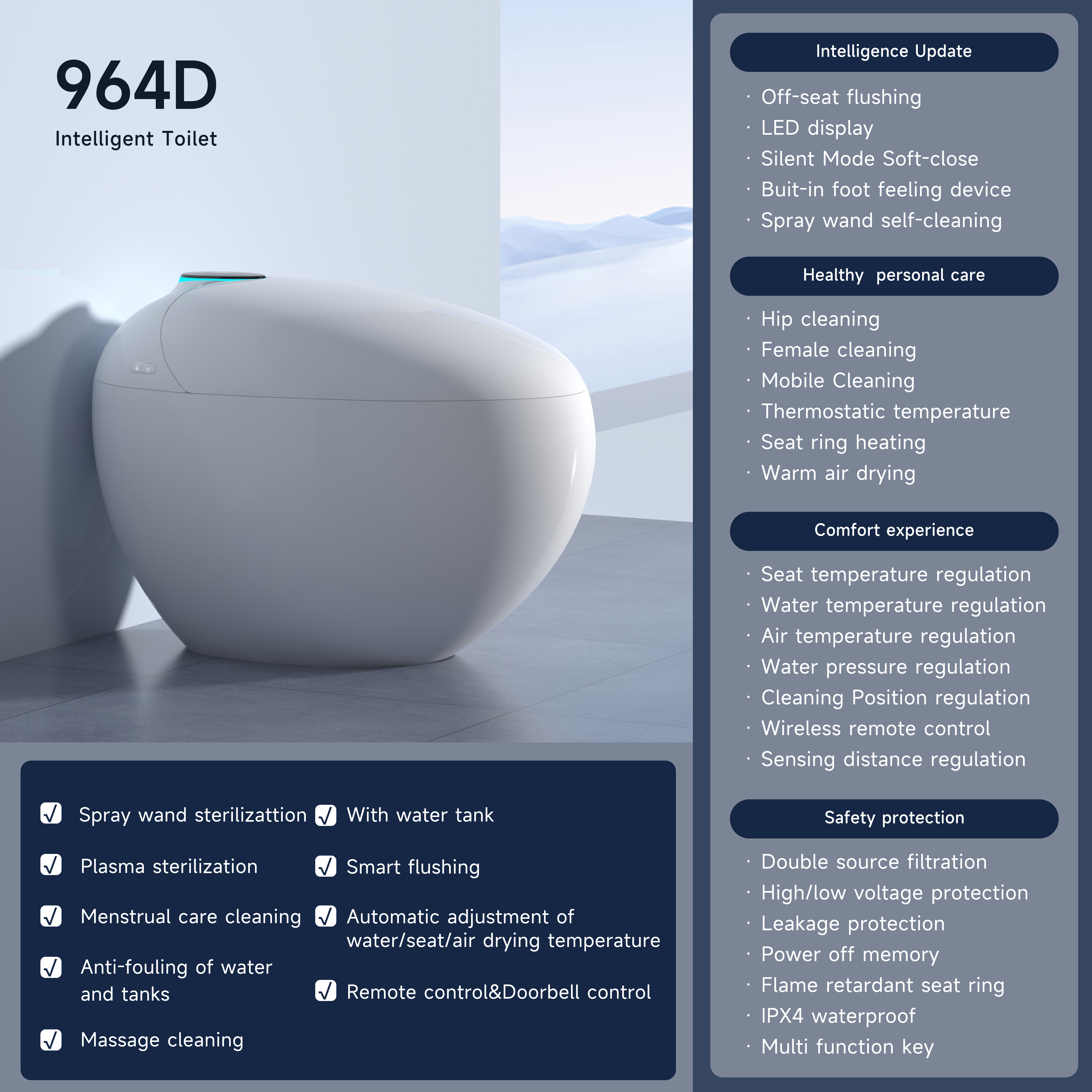 Smart toilet H964E