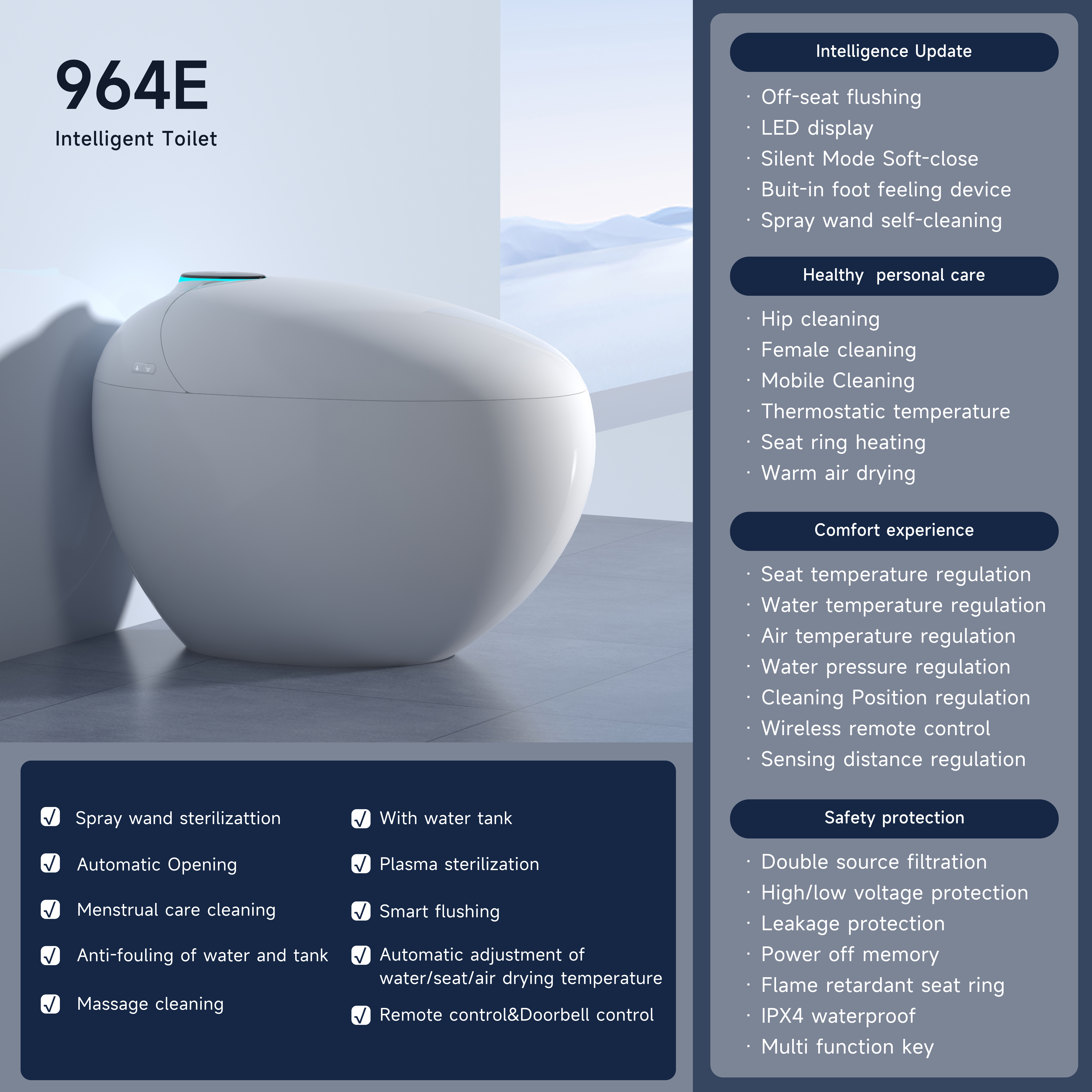 Smart toilet H964E
