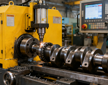 Wide application of CNC horizontal lathes，Application of crankshaft belt polishing machine，Crankshaft rounded corner rolling machine