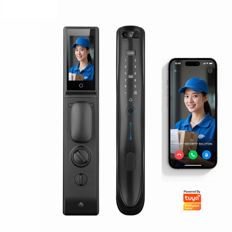 New S931Max Smart Lock Video Intercom Tuya APP Remote Control & Face Palm Fingerprint Recognition Card Code Key Unlock