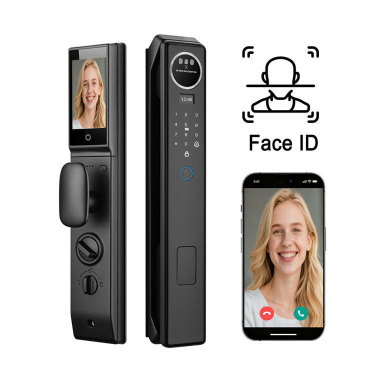 S959MAX Multi Languages 3D Face Smart Door Lock Tuya WiFi APP Video Calling Fingerprint Code Card Automatic Digital Lock